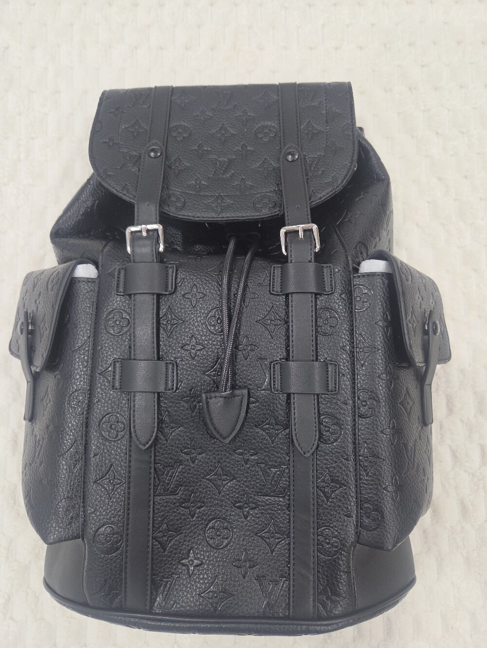 Louis Vuitton Black Embossed Monogram Backpack